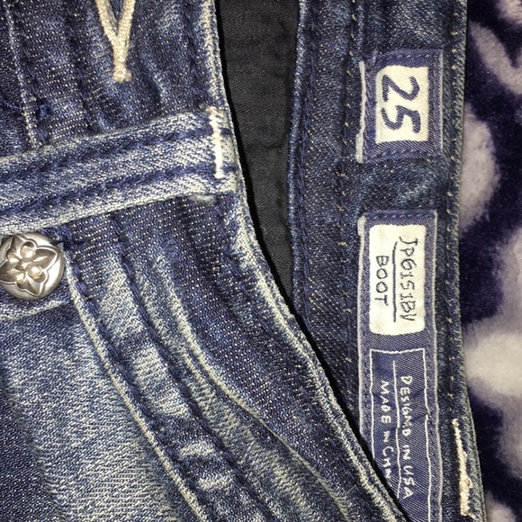 Miss Me Rhinestone Boot Cut Denim Blue Jeans - Picture 9 of 10